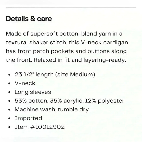 Madewell textured stitch, chunky knit button front cardigan sz MED. fall classic - Picture 4 of 12